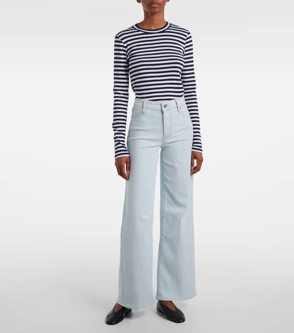 NEW FRAME le slim palazzo jeans in float